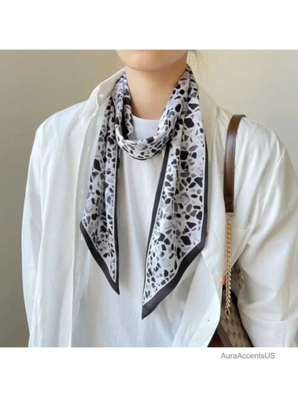 Silk Feel Polyester Satin Scarf, 59x5.3in, Multi-Use Head Wrap Neck Scarf
